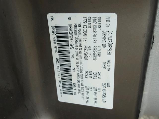 1A8HX58PX7F518002 - 2007 CHRYSLER ASPEN LIMI BROWN photo 10