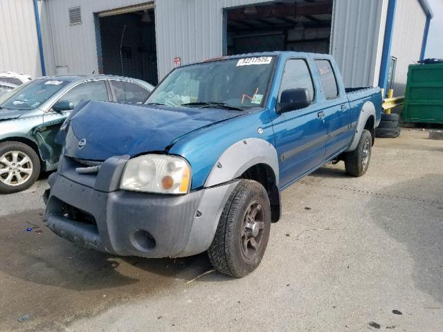 1N6ED29X42C335525 - 2002 NISSAN FRONTIER C BLUE photo 2