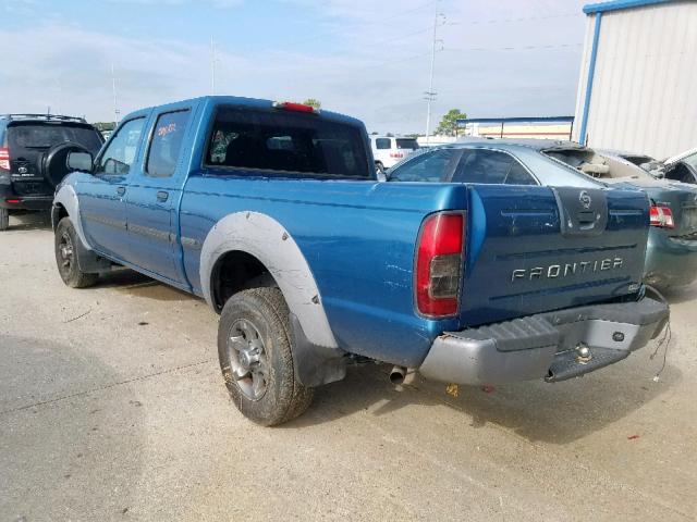 1N6ED29X42C335525 - 2002 NISSAN FRONTIER C BLUE photo 3