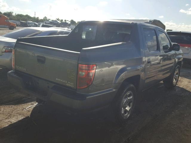 2HJYK16219H501561 - 2009 HONDA RIDGELINE GRAY photo 4