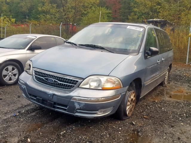 2FMZA5246YBC52388 - 2000 FORD WINDSTAR S BLUE photo 2