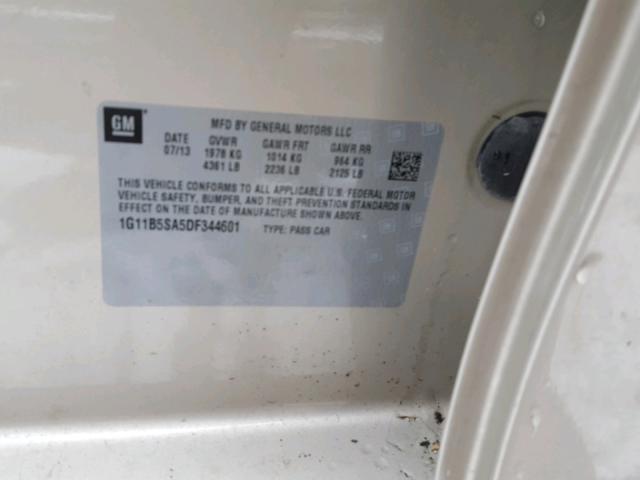 1G11B5SA5DF344601 - 2013 CHEVROLET MALIBU LS BEIGE photo 10