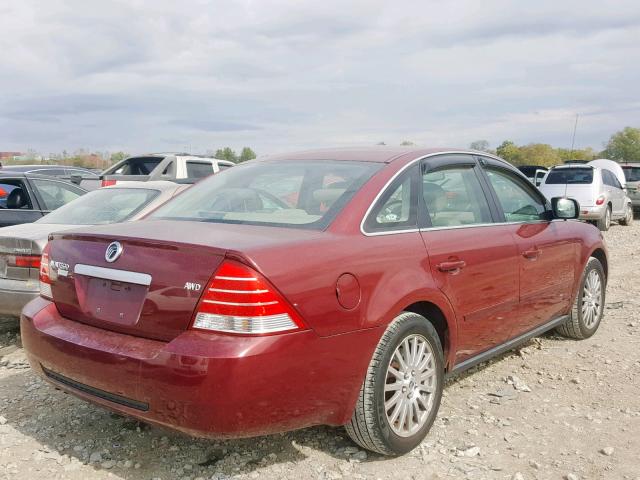 1MEHM43175G620697 - 2005 MERCURY MONTEGO PR MAROON photo 4