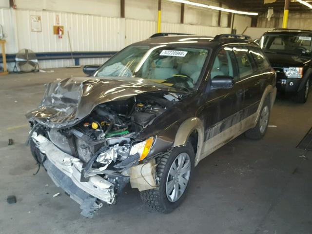 4S4BP60CX87303562 - 2008 SUBARU OUTBACK GRAY photo 2