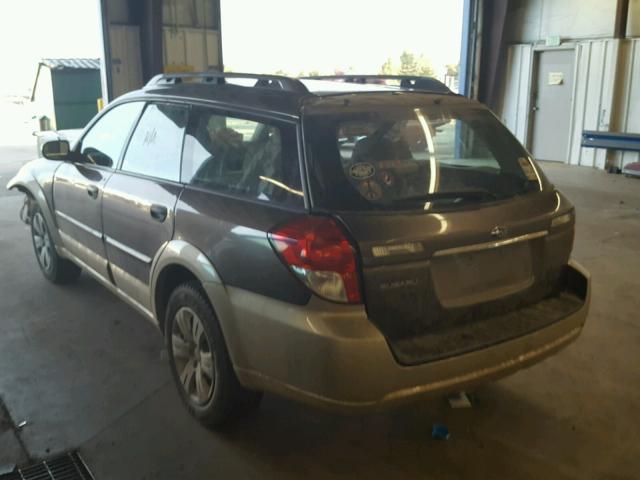 4S4BP60CX87303562 - 2008 SUBARU OUTBACK GRAY photo 3