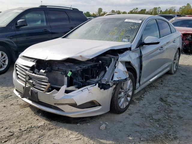 5NPE34AF8FH053760 - 2015 HYUNDAI SONATA SPO SILVER photo 2