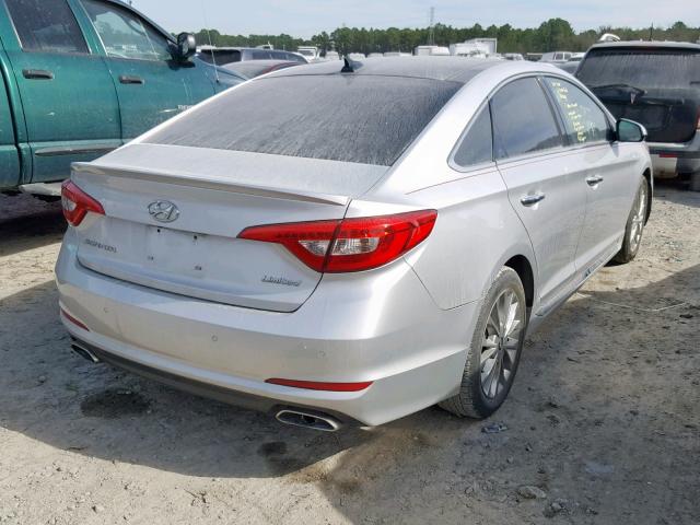 5NPE34AF8FH053760 - 2015 HYUNDAI SONATA SPO SILVER photo 4