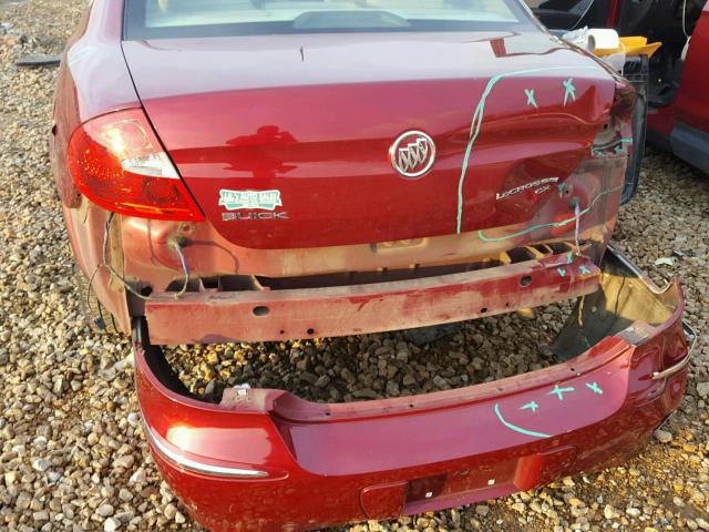 2G4WC582091110211 - 2009 BUICK LACROSSE C RED photo 9