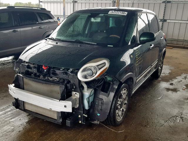 ZFBCFADH7EZ020821 - 2014 FIAT 500L TREKK GREEN photo 2