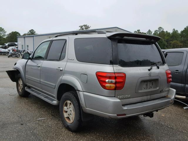 5TDBT48A82S086551 - 2002 TOYOTA SEQUOIA LI SILVER photo 3