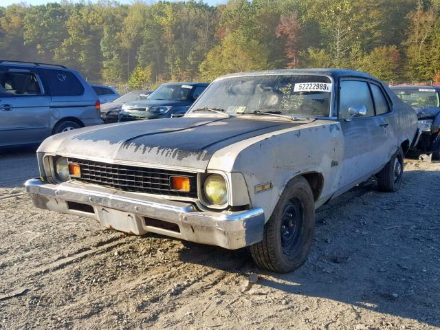 1X27D3W180601 - 1973 CHEVROLET NOVA GREEN photo 2