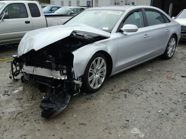 WAURGAFD3EN008930 - 2014 AUDI A8 L QUATT SILVER photo 2