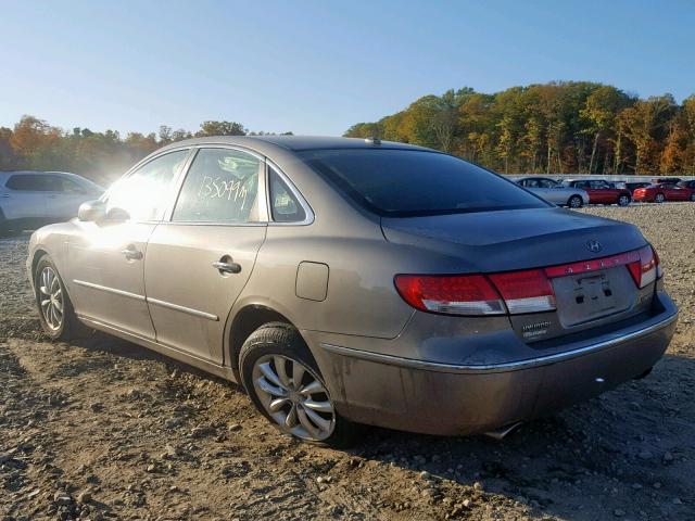 KMHFC46F28A317493 - 2008 HYUNDAI AZERA SE GRAY photo 3