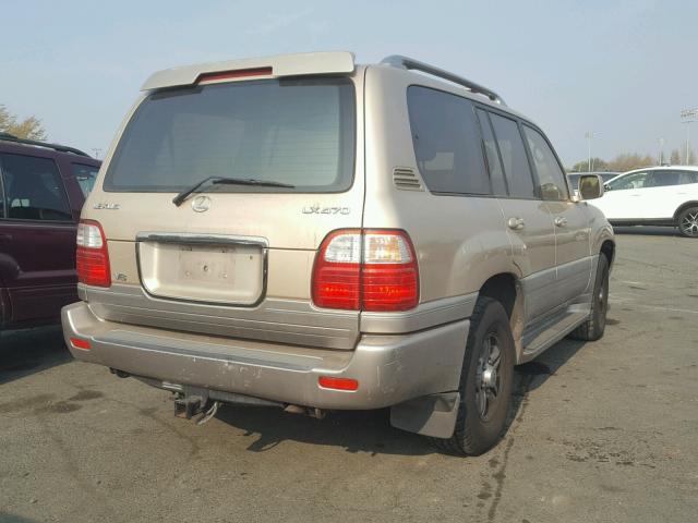 JTJHT00W513510890 - 2001 LEXUS LX 470 GOLD photo 4