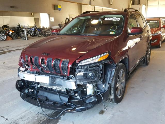 1C4PJLCB5JD612148 - 2018 JEEP CHEROKEE L RED photo 2