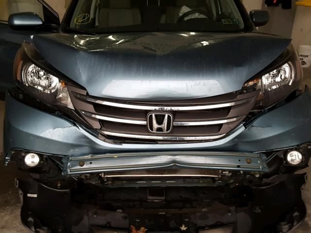 2HKRM4H75EH668410 - 2014 HONDA CR-V EXL BLUE photo 7