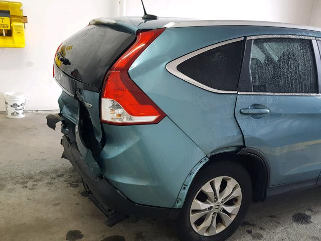 2HKRM4H75EH668410 - 2014 HONDA CR-V EXL BLUE photo 9