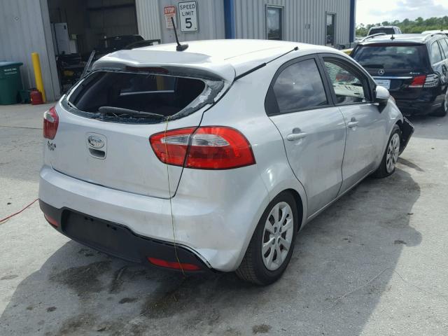 KNADM5A36C6014561 - 2012 KIA RIO LX SILVER photo 4