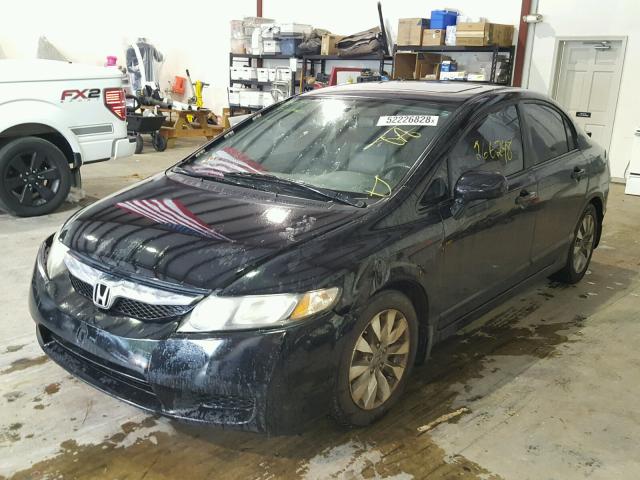 2HGFA16989H528401 - 2009 HONDA CIVIC EXL BLACK photo 2