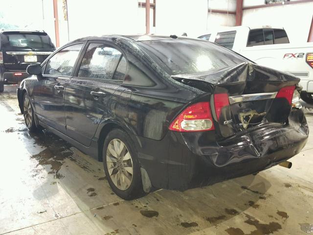 2HGFA16989H528401 - 2009 HONDA CIVIC EXL BLACK photo 3