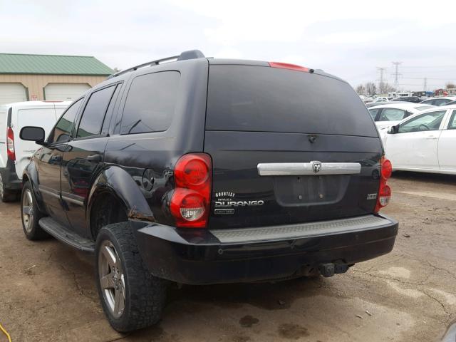 1D8HB582X7F531800 - 2007 DODGE DURANGO LI BLACK photo 3