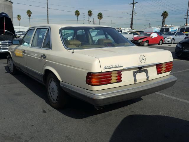 WDBCA35D9HA336001 - 1987 MERCEDES-BENZ 420 SEL CREAM photo 3