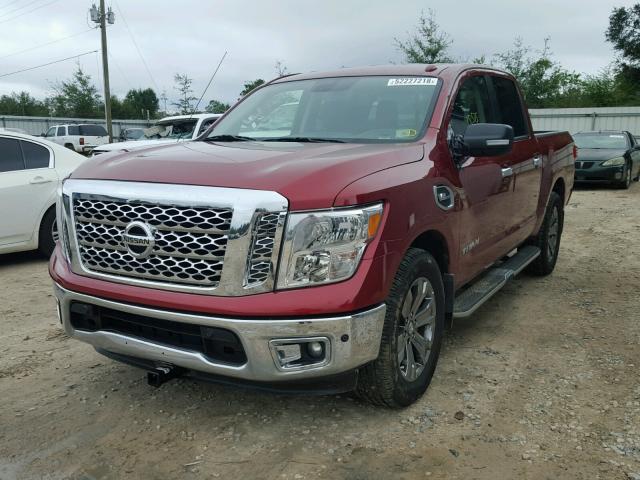 1N6AA1E68HN563362 - 2017 NISSAN TITAN SV RED photo 2