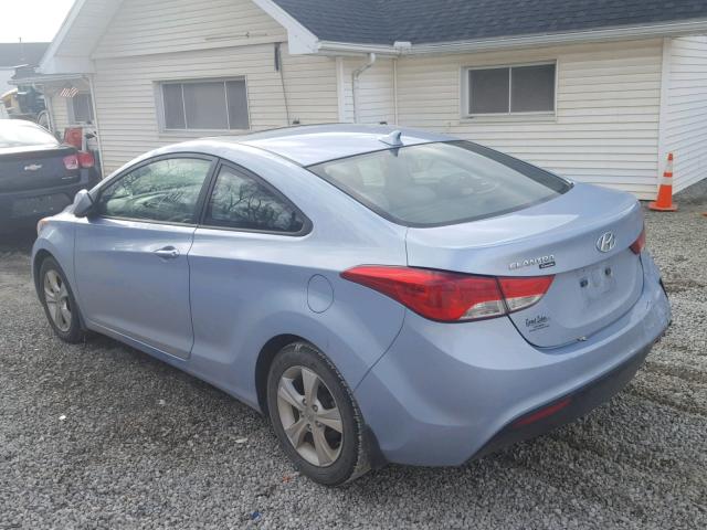 KMHDH6AE9DU020541 - 2013 HYUNDAI ELANTRA CO BLUE photo 3