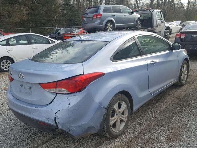 KMHDH6AE9DU020541 - 2013 HYUNDAI ELANTRA CO BLUE photo 4