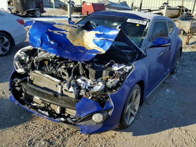 KMHTC6AE7EU186357 - 2014 HYUNDAI VELOSTER T BLUE photo 2