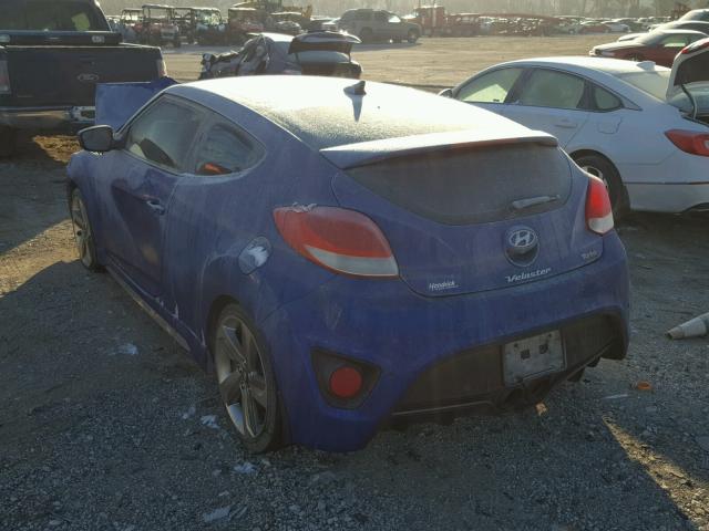 KMHTC6AE7EU186357 - 2014 HYUNDAI VELOSTER T BLUE photo 3