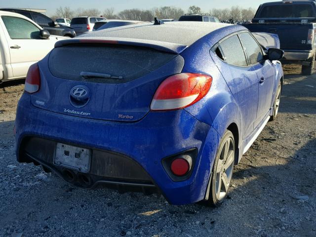 KMHTC6AE7EU186357 - 2014 HYUNDAI VELOSTER T BLUE photo 4