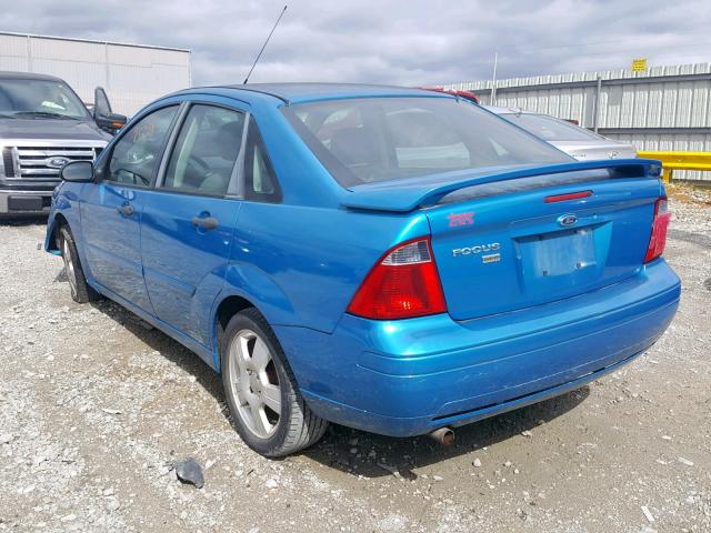 1FAHP34N17W291918 - 2007 FORD FOCUS ZX4 BLUE photo 3