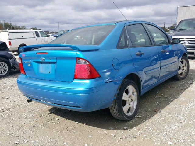 1FAHP34N17W291918 - 2007 FORD FOCUS ZX4 BLUE photo 4