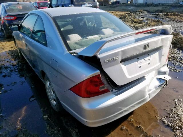 1HGEM21112L802332 - 2002 HONDA CIVIC DX SILVER photo 3