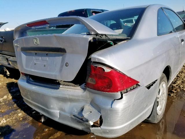 1HGEM21112L802332 - 2002 HONDA CIVIC DX SILVER photo 9