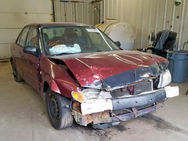 JM1BJ225821620439 - 2002 MAZDA PROTEGE DX MAROON photo 1