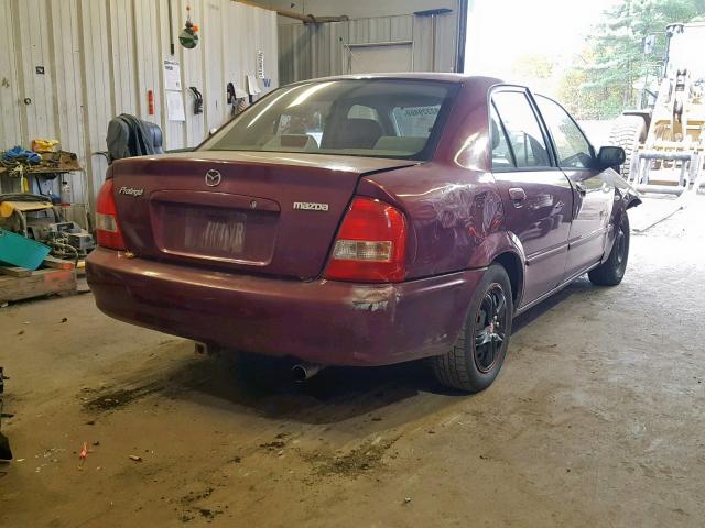 JM1BJ225821620439 - 2002 MAZDA PROTEGE DX MAROON photo 4