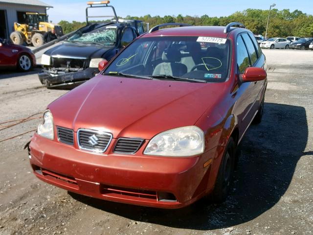 KL5JD86Z45K120429 - 2005 SUZUKI FORENZA S RED photo 2