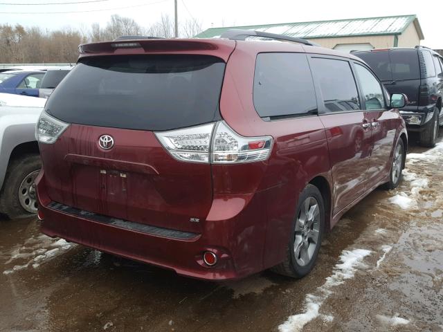 5TDXK3DC1DS299760 - 2013 TOYOTA SIENNA SPO RED photo 4