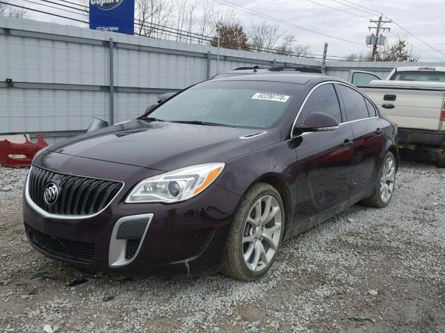 2G4GU5GX1H9179875 - 2017 BUICK REGAL GS BURGUNDY photo 2