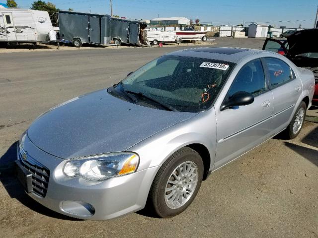 1C3AL56R54N127578 - 2004 CHRYSLER SEBRING LX SILVER photo 2