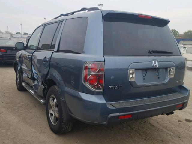 5FNYF18378B003674 - 2008 HONDA PILOT SE BLUE photo 3