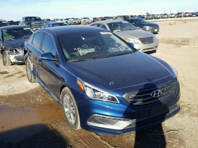 5NPE34AF9FH128188 - 2015 HYUNDAI SONATA SPO BLUE photo 1