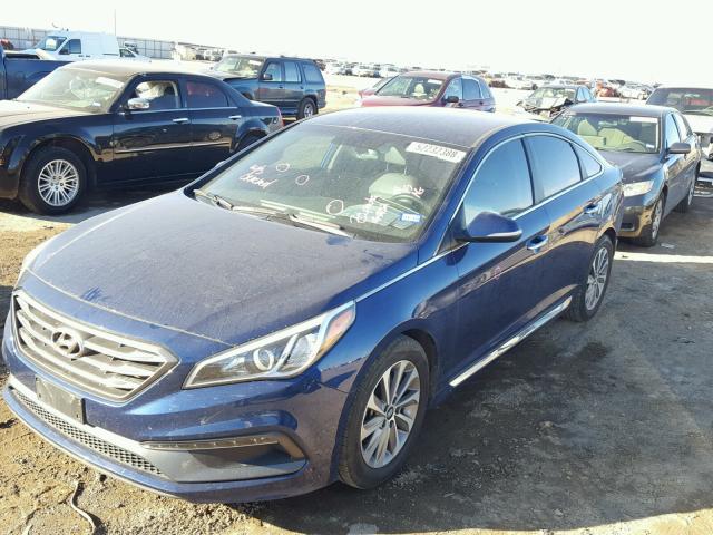 5NPE34AF9FH128188 - 2015 HYUNDAI SONATA SPO BLUE photo 2