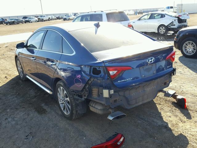 5NPE34AF9FH128188 - 2015 HYUNDAI SONATA SPO BLUE photo 3