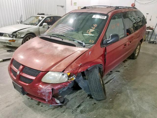 2D4GP44L83R149744 - 2003 DODGE GRAND CARA RED photo 2