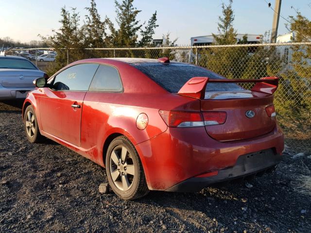 KNAFU6A20A5150578 - 2010 KIA FORTE EX RED photo 3