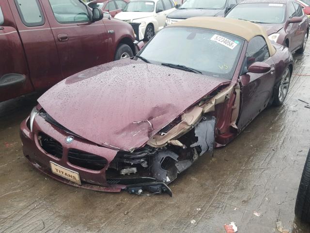 4USBT53504LU07447 - 2004 BMW Z4 3.0 BURGUNDY photo 2