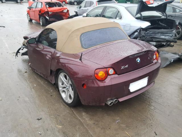 4USBT53504LU07447 - 2004 BMW Z4 3.0 BURGUNDY photo 3